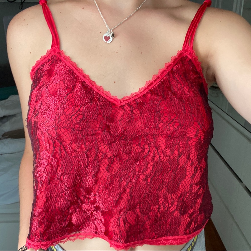 Victoria’s Secret Lingerie Red Lace Top